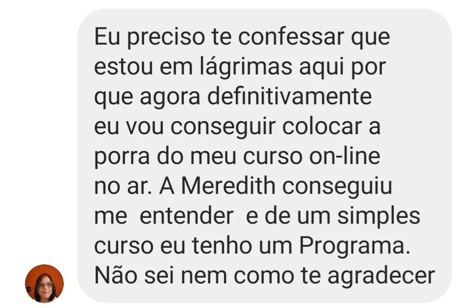 Depoimento: curso on-line no ar
