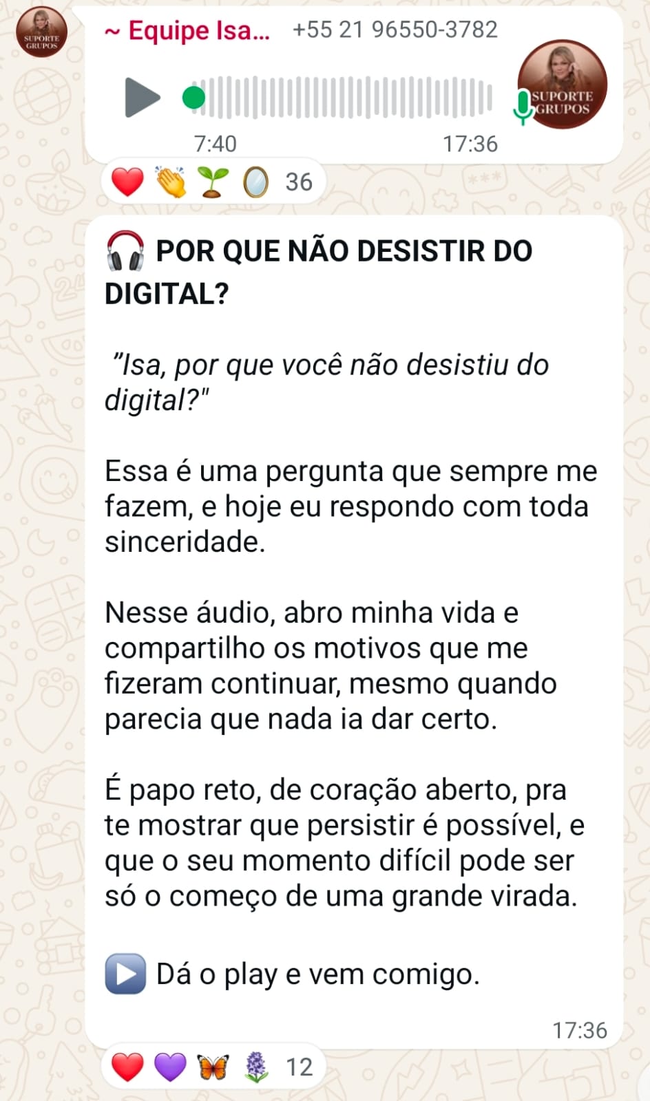 Áudios de ativação